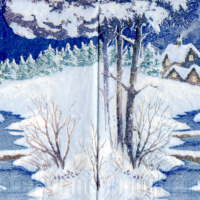 3x napkin Rare Winter Landscape