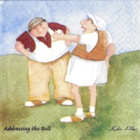 Rare Fun for collectors “Addressing the ball” by Erika Oller collection golfers