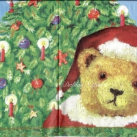 3x napkin Asger bear Santa Claus/Christmas tree whole napkin