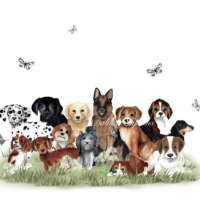 3x napkin Dogs on a meadow by Å. P.Andersson