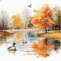 3x napkin Autumn Idyll