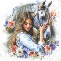 Rare Girl with horse