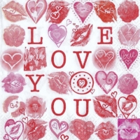 3x napkin Love You Kiss