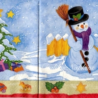 Rare Snowman blue gold
