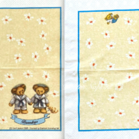 2x different napkin Very rare Teddy bear Bromleys by Carol Lawson
